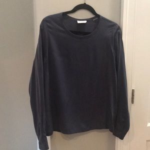Equipment “Liam” silk classic blouse, dark navy